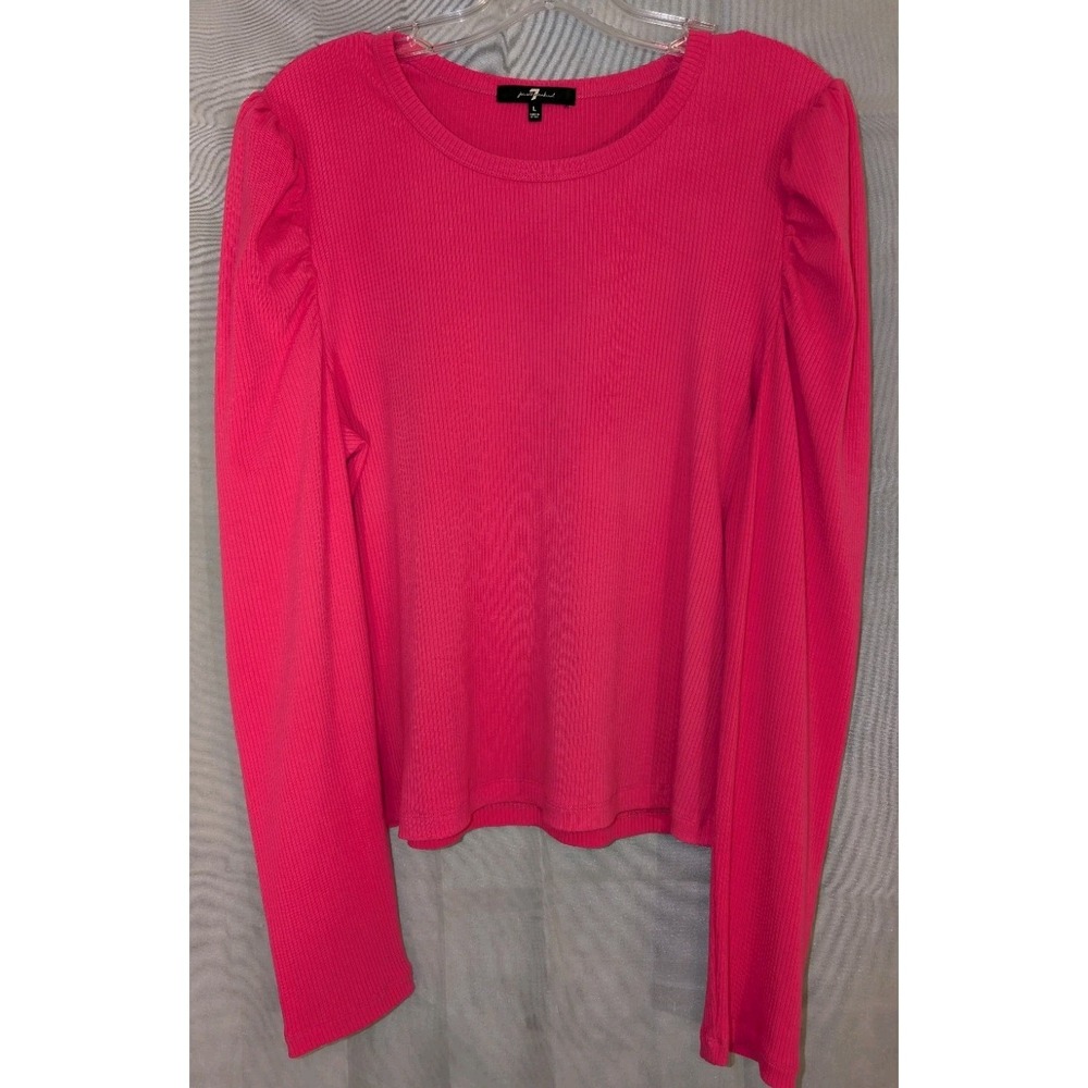 7 For All Mankind Women's Size L Pink Long Sleeve Top